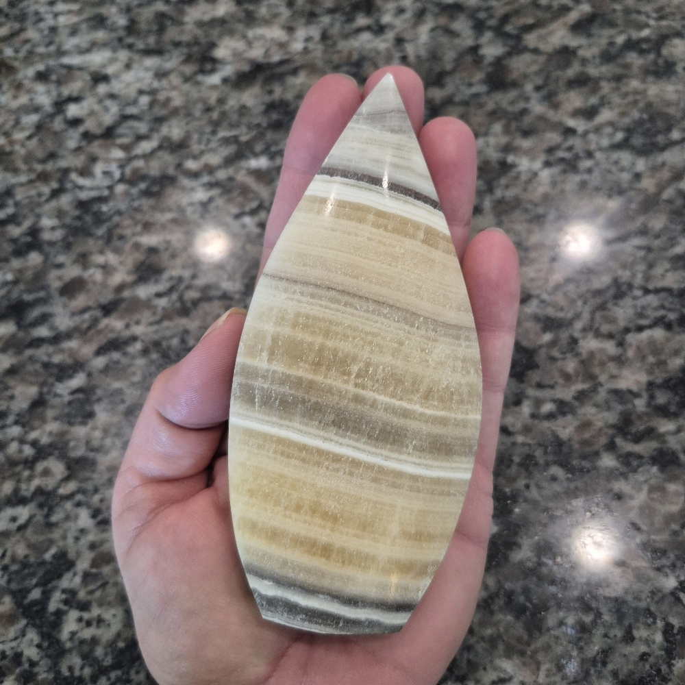 Natural Zebra Calcite Crystal Point Stand-up Freeform #9 - Picture 9 of 9